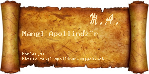 Mangl Apollinár névjegykártya